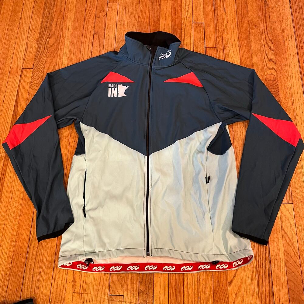 Podium Wear Jacket Adult XXL Zip Performance Green Gray Running Coat